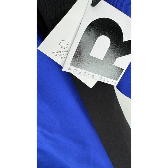 Rebel Wilson Womens Blue Black Colorblock 3/4 Sleeve Dress V Neck Size 1X NWT - Picture 6 of 11